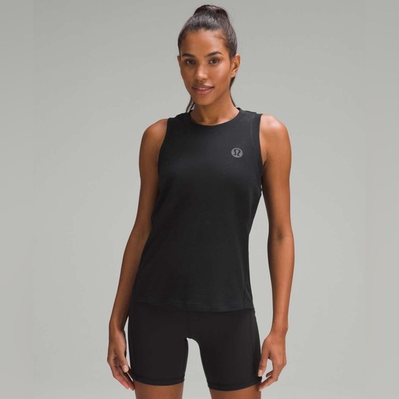 🍋Lululemon-cotton blend logo  training tank - Picture 1 of 5
